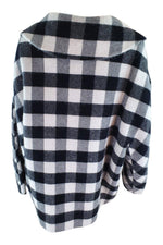 Load image into Gallery viewer, ERMANNO SCERVINO Cashmere Black White Checked Cape Coat (IT 42)-Ermanno Scervino-The Freperie