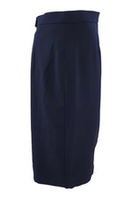 Load image into Gallery viewer, ESCADA Vintage Blue 100% Wool Pencil Skirt (38)-Escada-The Freperie