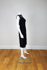 Load image into Gallery viewer, ESTEVEZ Vintage Lace Overlay Black Evening Dress (UK 8)-Estévez-The Freperie
