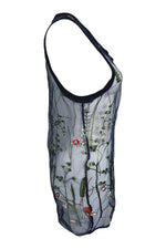 Load image into Gallery viewer, ETALON Steve Canar Blue Floral Illusion Tank Top (S)-The Freperie