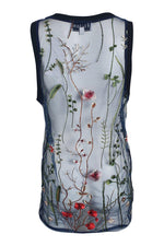 Load image into Gallery viewer, ETALON Steve Canar Blue Floral Illusion Tank Top (S)-The Freperie