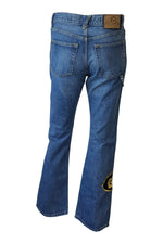 Load image into Gallery viewer, FAKE LONDON Chain Detail Flared Jeans (UK 6)-Fake London-The Freperie