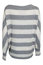 Load image into Gallery viewer, FREE PEOPLE Cali Grey White Striped Long Sleeved Jumper (XS)-The Freperie