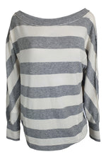 Load image into Gallery viewer, FREE PEOPLE Cali Grey White Striped Long Sleeved Jumper (XS)-The Freperie
