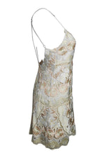 Load image into Gallery viewer, FREE PEOPLE Ivory Floral Embroidered Low Back Strappy Micro Mini Dress (0)-The Freperie