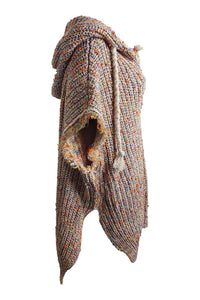 FREE PEOPLE Multicoloured Chunky Knit Hooded Jumper (UK XS | US XS)-Free People-The Freperie