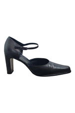 Load image into Gallery viewer, GEORGES RECH Vintage Black Ankle Strap Court Shoes (39)-The Freperie
