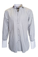 Load image into Gallery viewer, GUCCI Off White 100% Cotton Shirt With Brown Stripes (16&quot;)-Gucci-The Freperie
