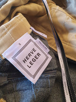 Load image into Gallery viewer, HERVE LEGER Grey Short Sleeved V Neck Bandage Dress (S)-Hervé Léger-The Freperie