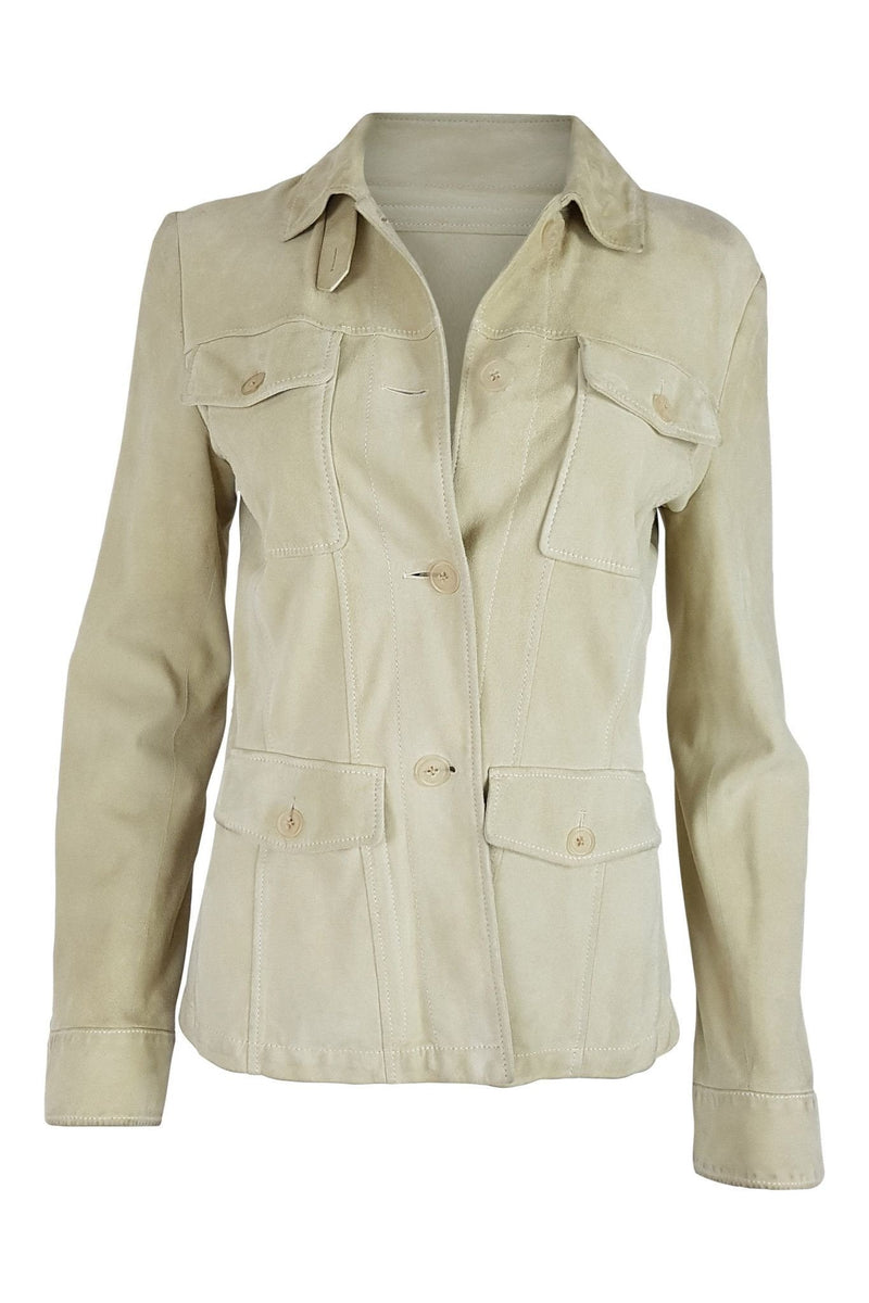 JIL SANDER Cream Suede Jean Style Jacket (38) – The Freperie