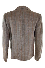 Load image into Gallery viewer, JOSEPH Window Pane Check Brown Linen Blazer (IT 42)-Joseph-The Freperie