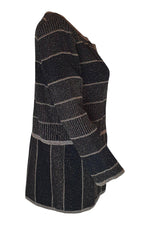 Load image into Gallery viewer, JULIEN MCDONALD Star Label Black and Gold Button Front Cardigan (UK 14)-Julien McDonald-The Freperie