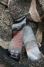 Load image into Gallery viewer, JULIEN MCDONALD Star Label Black and Gold Button Front Cardigan (UK 14)-Julien McDonald-The Freperie