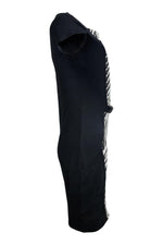 Load image into Gallery viewer, JUS D'ORANGE Black Zebra Print Illusion Body Con Dress (2)-Jus D'Orange-The Freperie