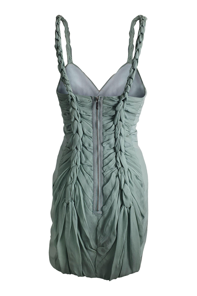 KAREN MILLEN Baby Blue Chiffon Braided Mini Dress (UK 06) – The Freperie