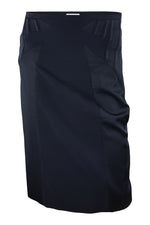 Load image into Gallery viewer, KAREN MILLEN Black Fitted Pencil Skirt (UK 10)-Karen Millen-The Freperie