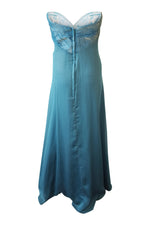 Load image into Gallery viewer, KAREN SERKEL Blue Strapless Shimmering Gown (S)-Karen Serkel-The Freperie