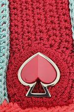 Load image into Gallery viewer, KATE SPADE New York Red Blue Knitted Spade Flower Crossbody Sample Bag (S)-The Freperie
