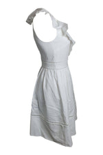 Load image into Gallery viewer, KATE SPADE White California Dreaming Ruffle Neck Dress (US 0 | UK 4)-The Freperie