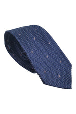 Load image into Gallery viewer, LOEWE 100% Silk Navy Blue Tie Pink Abstract L Repeat (60&quot; L | 3.2&quot; W)-The Freperie
