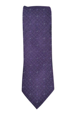 Load image into Gallery viewer, Copy of LOEWE 100% Silk Purple Tie Silver Polka Dot With Logo Repeat (60&quot; L | 3.3&quot; W)-The Freperie
