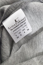 Load image into Gallery viewer, LUISA CERANO Grey V Neck Short Sleeved Fitted Dress (D 34 &amp; D 42)-The Freperie
