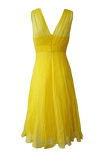 Load image into Gallery viewer, L.K. BENNETT Yellow Chiffon Sleeveless Dress (UK 8)-LK Bennett-The Freperie