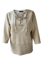 Load image into Gallery viewer, MARC CAIN Cream Suede Patchwork Top (3)-Marc Cain-The Freperie