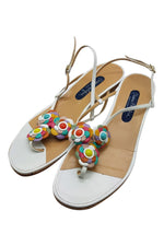 Load image into Gallery viewer, MARIO BOLOGNA White Toe Post Sandals (8)-Mario Bologna-The Freperie