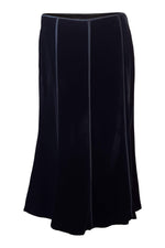 Load image into Gallery viewer, MAX MARA Black Velvet Silk Blend A Line Skirt (UK 10)-Max Mara-The Freperie