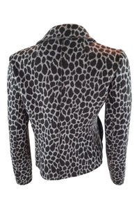 MAX MARA Weekend 100% Virgin Wool Brown Leopard Print Jacket (UK 10)-The Freperie