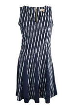 Load image into Gallery viewer, MICHAEL KORS Navy Blue Fit and Flare Abstract Print Sleeveless Dress (6)-Michael Kors-The Freperie