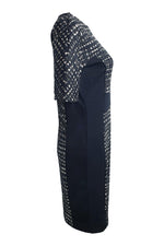 Load image into Gallery viewer, MICHAEL KORS Navy Blue Graphic Print Short Sleeved Shift Dress (US 4)-Allude-The Freperie