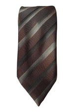 Load image into Gallery viewer, MICHELSONS OF LONDON Brown Striped Tie (59&quot;)-Michelsons of London-The Freperie
