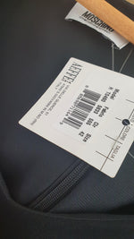 Load image into Gallery viewer, MOSCHINO Black Long Sleeved Shift Dress Leopard Print Belt (IT 42 | UK 10)-The Freperie