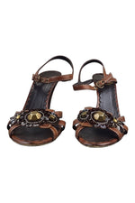 Load image into Gallery viewer, MOSCHINO Brown High Heel Strappy Sandals-Moschino-The Freperie