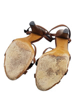 Load image into Gallery viewer, MOSCHINO Brown High Heel Strappy Sandals-Moschino-The Freperie