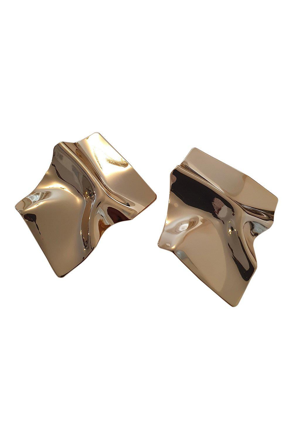 MeMe London 18k Gold Plated Sheet Metal Flavio Earrings (L)-MeMe London-The Freperie