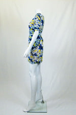 Load image into Gallery viewer, OLIVIA RUBIN Silk Pansy Print Mini Dress (UK 8)-Olivia Rubin-The Freperie
