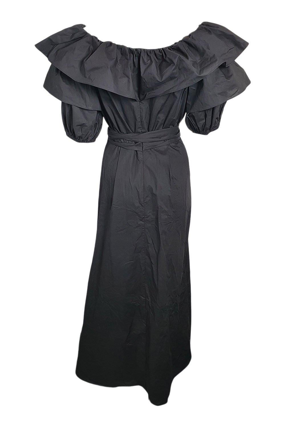 PAPER London Black Puff Sleeve Off Shoulder Gaga Dress (UK 10)-The Freperie