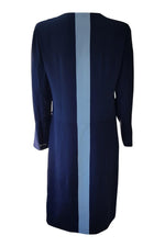 Load image into Gallery viewer, PAUL SMITH 100% Silk Blue Long Sleeved Tunic Dress with Graphic Print Detail (IT 42)-Paul Smith-The Freperie
