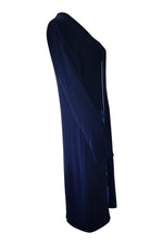 Load image into Gallery viewer, PAUL SMITH 100% Silk Blue Long Sleeved Tunic Dress with Graphic Print Detail (IT 42)-Paul Smith-The Freperie