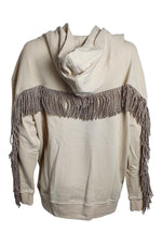 Load image into Gallery viewer, PINKO Beige 2020 Tobasco Cotton Tassel Trim Hoodie (L)-The Freperie
