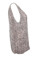Load image into Gallery viewer, PLAN C Pale Pink Geometric Print Vest Top 100% Silk (42)-PLAN C-The Freperie
