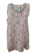 Load image into Gallery viewer, PLAN C Pale Pink Geometric Print Vest Top 100% Silk (42)-PLAN C-The Freperie
