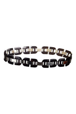 Load image into Gallery viewer, PRADA Brown Plastic and Chrome Link Belt (34")-Prada-The Freperie