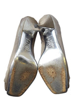 Load image into Gallery viewer, PRADA Open Toe Metallic Mesh Pumps (40)-Prada-The Freperie