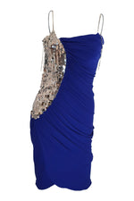 Load image into Gallery viewer, PREEN By THORNTON BREGAZZI Crepe Sequin Electric Blue Jodie Bodycon Dress (XS)-Preen by Thornton Bregazzi-The Freperie
