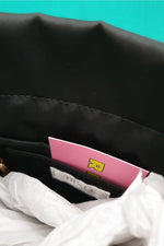 Load image into Gallery viewer, RIXO Black Satin and Feathered Flapper Style Mabel Bag (S)-Rixo-The Freperie