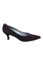 Load image into Gallery viewer, SALVATORE FERRAGAMO Brown Suede Pointed Toe Court Shoes (10 B)-The Freperie
